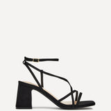 Memphis Black Strappy Heeled Sandals