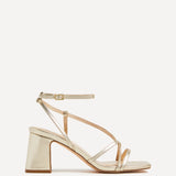 Memphis Gold Strappy Heeled Sandals