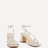 Memphis Silver Strappy Heeled Sandals
