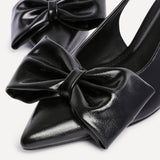 Merlot Black Bow Court Heels