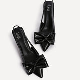 Merlot Black Bow Court Heels