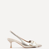 Merlot Gold Bow Court Heels