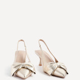 Merlot Gold Bow Court Heels