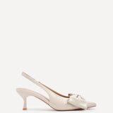 Merlot Nude Bow Court Heels