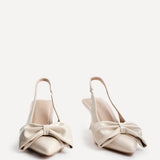 Merlot Nude Bow Court Heels