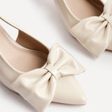 Merlot Nude Bow Court Heels