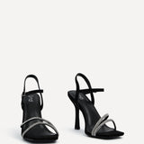 Mesmerize Black Diamante Heeled Sandals