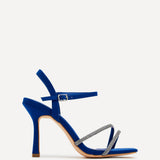 Mesmerize Blue Diamante Heeled Sandals