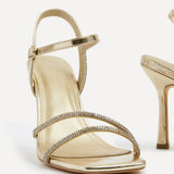 Mesmerize Gold Diamante Heeled Sandals