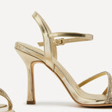 Mesmerize Gold Diamante Heeled Sandals