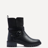 Metro Black Chunky Ankle Boots
