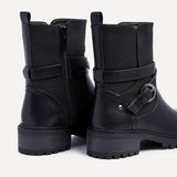 Metro Black Chunky Ankle Boots