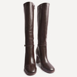 Midtown Brown Long Heeled Boots