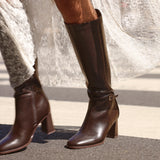 Midtown Brown Long Heeled Boots