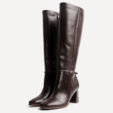 Midtown Brown Long Heeled Boots