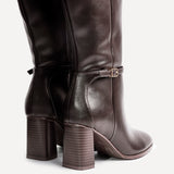 Midtown Brown Long Heeled Boots
