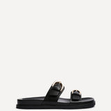 Miko Black Double Buckle Sandals