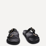 Miko Black Double Buckle Sandals