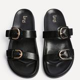 Miko Black Double Buckle Sandals