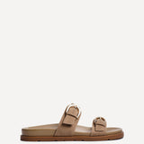 Miko Taupe Double Buckle Sandals