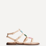 Mimi Nude Gladiator Flat Sandals