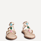Mimi Nude Gladiator Flat Sandals