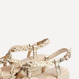 Mimosa Nude Plaited Flatform Wedged Sandals