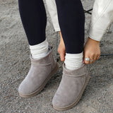 Ultra Mini Addy Ash Grey Fur Ankle Boots