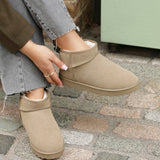 Ultra Mini Addy Khaki Fur Ankle Boots