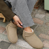 Ultra Mini Addy Khaki Fur Ankle Boots