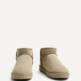 Ultra Mini Addy Khaki Fur Ankle Boots