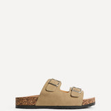 Mission Taupe Soft Footbed Double Buckle Sandals