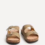 Mission Taupe Soft Footbed Double Buckle Sandals