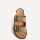 Mission Taupe Soft Footbed Double Buckle Sandals