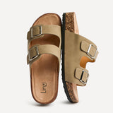 Mission Taupe Soft Footbed Double Buckle Sandals