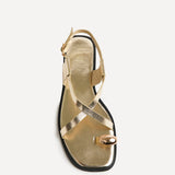 Mist Gold Toe Ring Flat Sandals