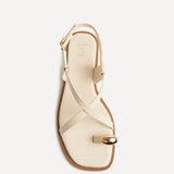 Mist Ivory Toe Ring Flat Sandals