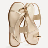 Mist Ivory Toe Ring Flat Sandals