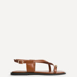Mist Tan Toe Ring Flat Sandals