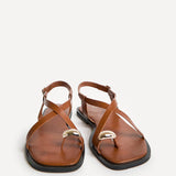Mist Tan Toe Ring Flat Sandals