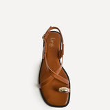 Mist Tan Toe Ring Flat Sandals