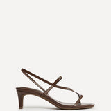 Mode Brown Faux Leather Heeled Sandals