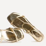Mode Gold Faux Leather Heeled Sandals