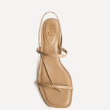 Mode Mocha Faux Leather Heeled Sandals