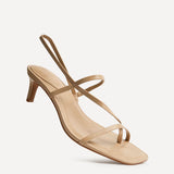 Mode Mocha Faux Leather Heeled Sandals