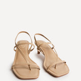 Mode Mocha Faux Leather Heeled Sandals