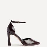 Moira Brown Faux Leather V Cut Court Heelsv