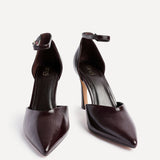 Moira Brown Faux Leather V Cut Court Heelsv