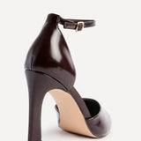 Moira Brown Faux Leather V Cut Court Heelsv
