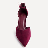 Moira Burgundy Faux Suede V Cut Court Heels